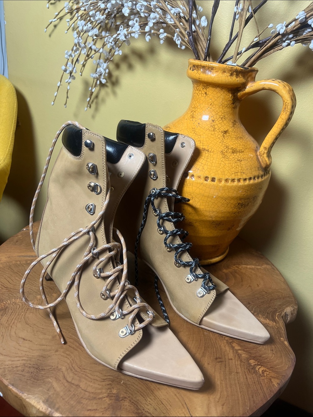 Dion Lee open-toe lace-up stiletto boots